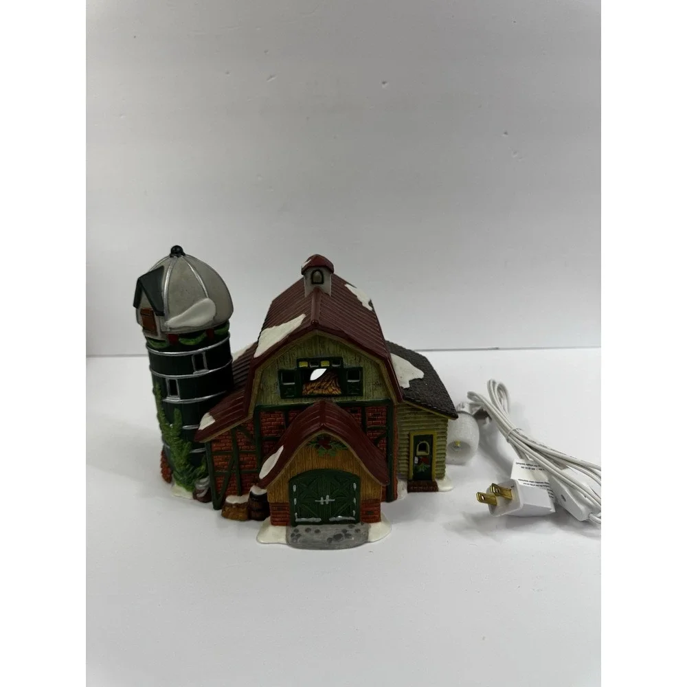 Dickens Collectable Christmas Village Dairy Barn Silo, 1998
